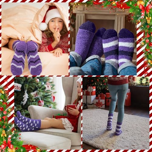 Hoolerry 30 Pairs Christmas Fuzzy Socks Bulk for Adult Gift