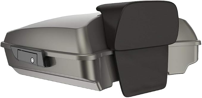 Advanblack Road Glide Tour Trunk Pack Industrial Gray Razor Tour Trunk Pack Backrest Pad for '97-'25 Harley Touring Road King Street Glide Electra Glide CVO models