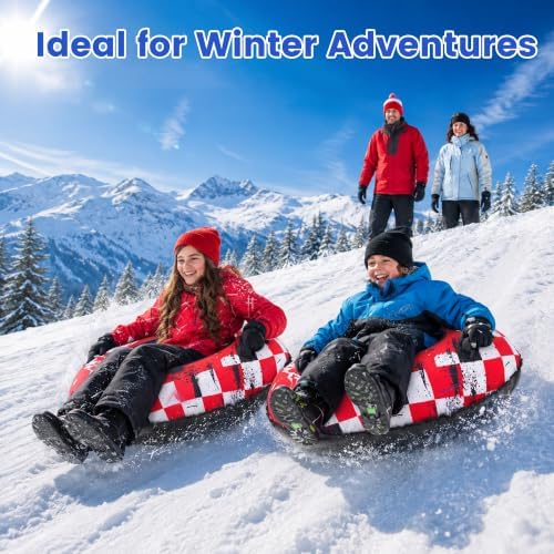 MOPHOTO Snow Tube, 39"/42" Heavy Duty Inflatable Snow Tube, Supports 550lbs