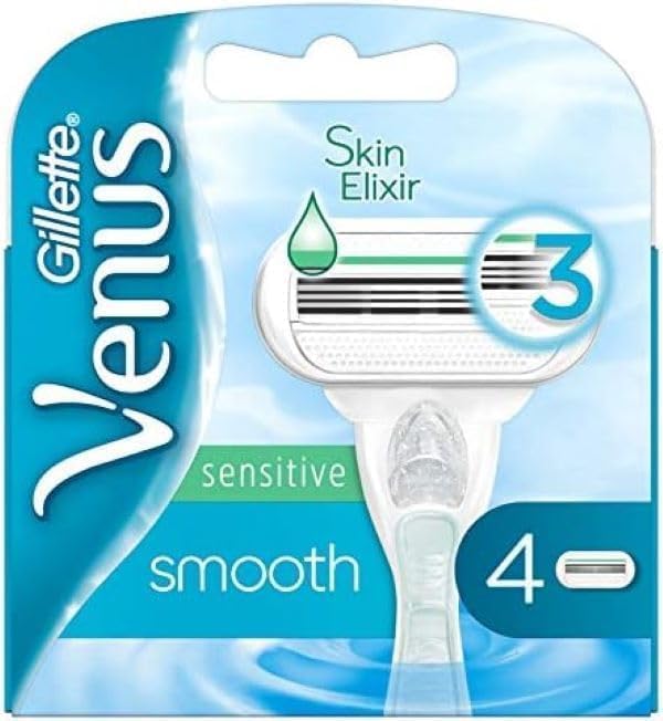 Gillette Venus Extra Smooth Womens Razor Blade Refills,Designed for a Close,Smooth Shave,4 Count (Pack of 2)