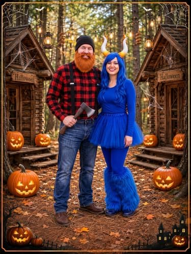 8 Pcs Lumberjack Blue Ox Costume Accessories Men Women Couple
