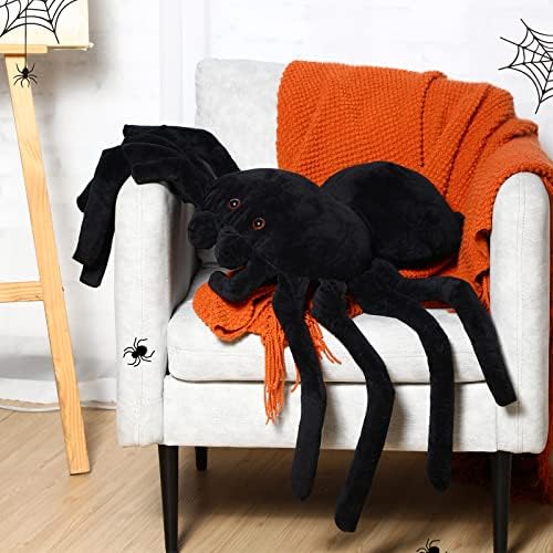 HyDren Giant Spider Plush Soft Halloween Decor Pillow,47.24 x 31.5 Inch
