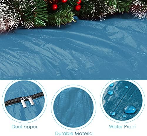 Hearth & Harbor Christmas Tree Storage Bag - Artificial Christmas Tree Bag with Reinforced Handles, Dual Zipper, Wide Opening - Storage Container for Trees and Decorations, 2 Piece set - 7.5 + 9 FT