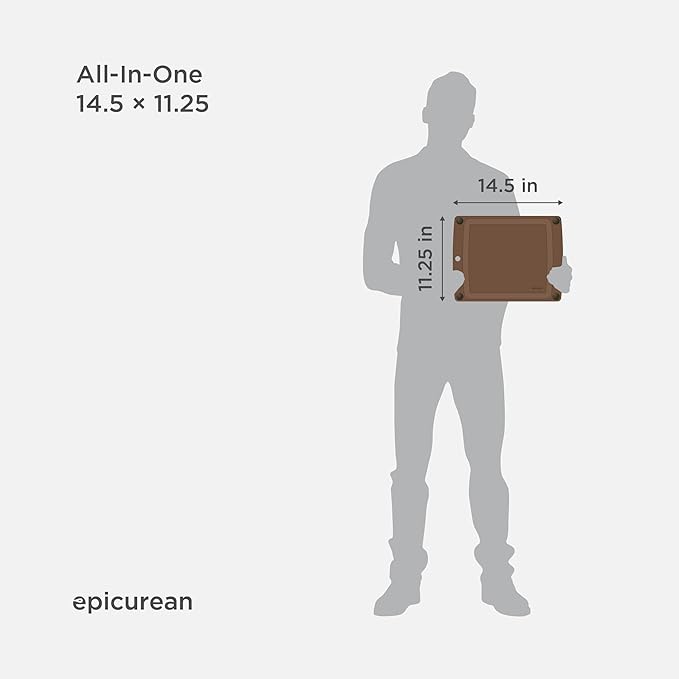 Epicurean All-In-One Cutting Board with Non-Slip Feet and Juice Groove - Non-toxic, Dishwasher Safe, Made in the USA, 14.5" x 11.25", Nutmeg