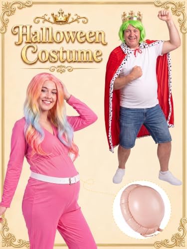 7 Pcs Halloween King and Queen Costume for Couples Cosplay