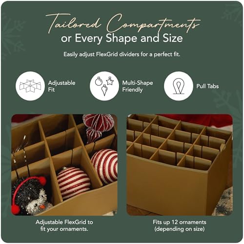 Covermates Adjustable Ornament Storage Bag, 19.25" W x 13" D x 12.5" H, Red