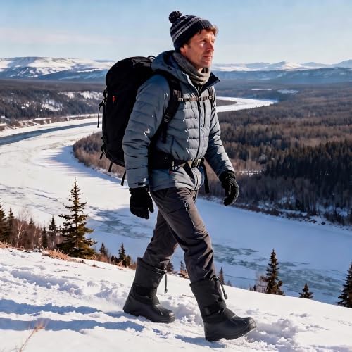 EQW Men's Waterproof Snow Boots, Insulated -25°F Non-Slip Winter