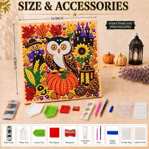 Diamond and Pearl Art Kits for Adults, Halloween Decorations, Framed Decor