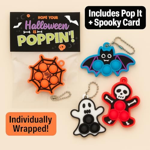 Pop & Squish Halloween Duo | Halloween Pop-Its , Halloween Squishies – Non-Candy Sensory Toys for Kids – Party Favors, Trick-or-Treat, Classroom Gifts