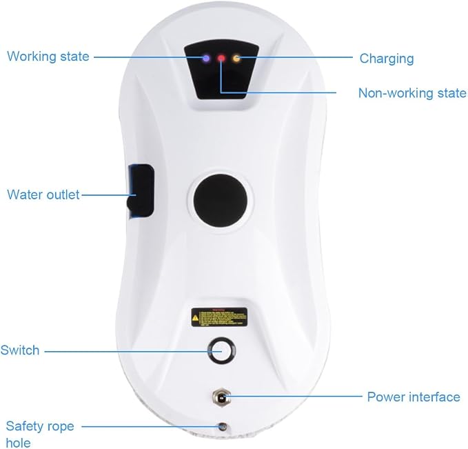 Window Cleaner Robot with Ultrasonic 5600PA Auto Water Glass Cleaning Automatic Smart Robot Cleaner,Window Vacuum Cleaner with Control Windows/Tiles/Class Door Indoor Outdoor