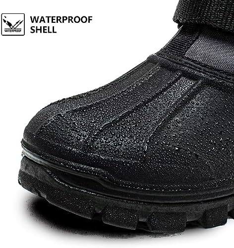 HOBIBEAR Men's Waterproof Snow Boots, Insulated Pull-On Winter Boots