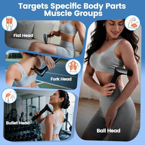 2-in-1 Detachable Muscle Massage Gun Deep Tissue with Extension Handle