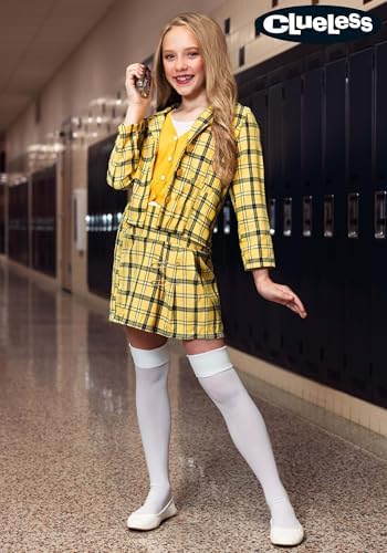 Kids Clueless Costume, Cher Character | Jacket, Skirt, Shirt With Attached Sweater | 90s Dress Up Outfit
