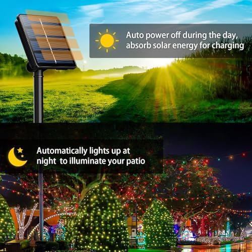 SyouHome Solar String Lights Outdoor, 2 Pack 200 LED Solar Christmas Lights