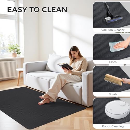 Sycoodeal Chair Mat,36" x 55" Office Chair Mat for Hardwood and Tile Floor, Heavy Duty Floor Protector for Rolling Chairs,Non-Slip,Computer Mat for Home Office(Black)