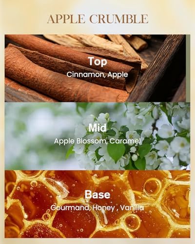 M&SENSE Apple Crumble Soy Candle, 35oz 3-Wick, Autumn Thanksgiving Candles
