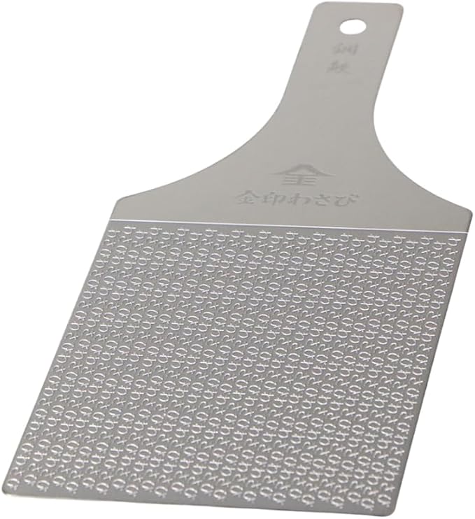 Sustainable Stainless Steel Wasabi Grater - Hagane Zame PRO - Grate Wasabi, Garlic, Ginger, Apples, Fruits, Vegetables, Creamy Texture/Kinjirushi Wasabi (Professional Size) 10.3 inch x 4.3 inch