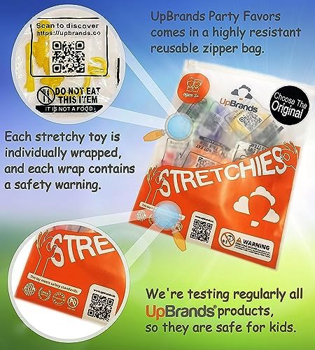 UpBrands 144 Stretchy Skeleton Toys Bulk Halloween Prizes Non Candy Treats