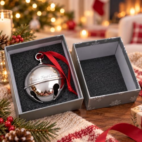 Personalized 2026 Silver Sleigh Bell Christmas Ornament