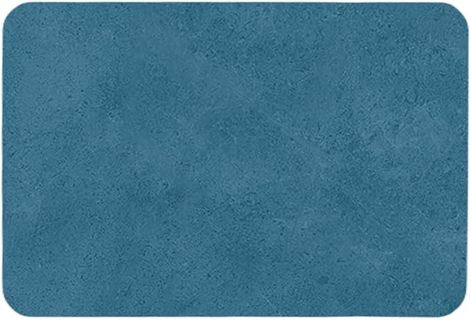 TYUU Bathroom Mat Quick Dry, Bathroom Rugs Non Slip Washable Thin Absorbent Bath Mat Fits Under Door Bathroom Floor Mat Perfect for Bath, Shower, or Sink 24"x36" Denim Blue