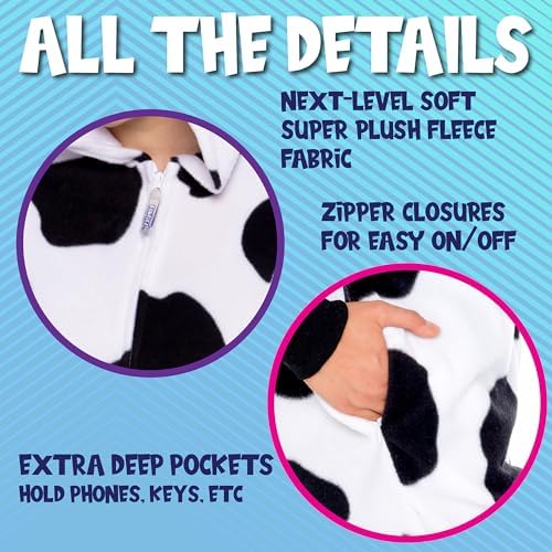 Funziez! Slim Fit Adult Onesie - Animal Costume - Plush Unisex Halloween One Piece Cosplay Suit for Women and Men