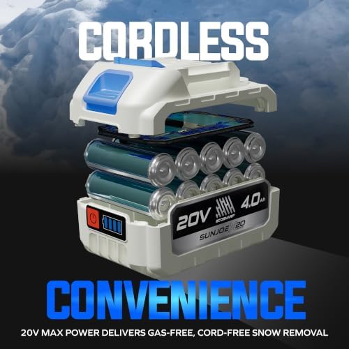 Snow Joe 20V Cordless Electric Snow Shovel, 10 Inch Wide, With 2 Batteries