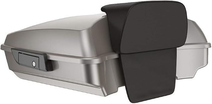 Advanblack Road Glide Tour Trunk Pack Pewter Pearl Razor Tour Trunk Pack Backrest Pad for '97-'25 Harley Touring Road King Street Glide Electra Glide CVO models