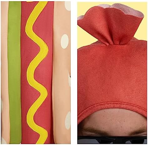 Spooktacular Creations Hot Dogs Costume Kids, Unisex Food Themed Costume for Child Teens Halloween Dress up Cosplay Party