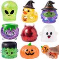 JOYIN 8 PCS Halloween Glitter Squishy Toys, Slow Rising Squishy Toys, Anxiety Relief Stress Balls, Sensory Toy for Kids Teens, Party Favors, Trick or Treating, Classroom Prize