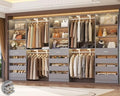 Aheaplus Closet System, 138.5" Closet Organizer with 12 Drawers & 4 Rods