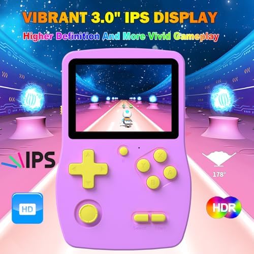 32 Bit Handheld Games for Kids Preloaded 139 Retro Video Games, Purple