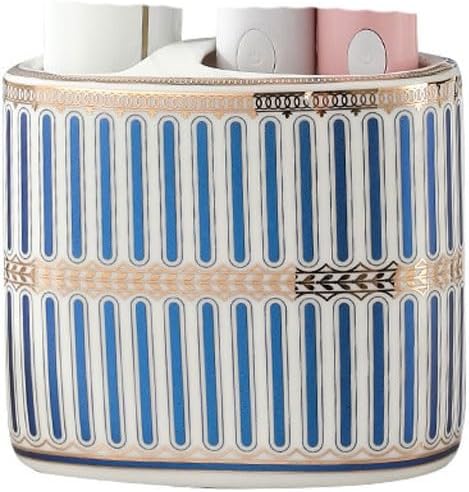 Toothbrush Rack Countertop Ceramic Toothbrush Box Bathroom Counter Storage Box Blue Toothpaste Box Can Hold Toothpaste Toothbrush and Comb Bathroom Toothbrush Holder(A), S11.3cm