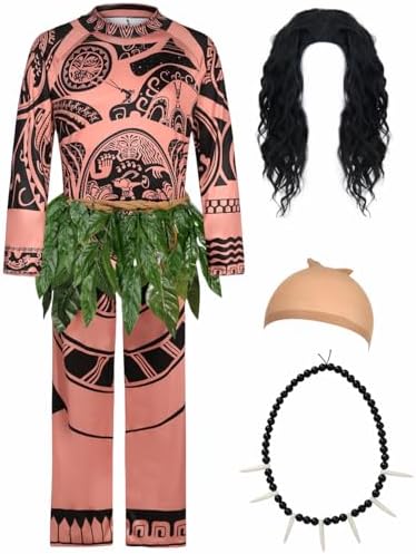 Adult Men Halloween Costume Set for Ocean Theme Party Hawaii Printed Tattoos Costumes Party