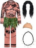 Adult Men Halloween Costume Set for Ocean Theme Party Hawaii Printed Tattoos Costumes Party