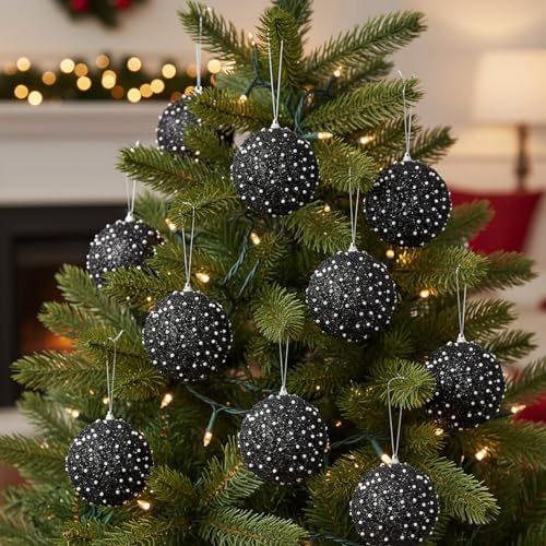 Lyrow 24 Pcs 4" Christmas Ball, Black