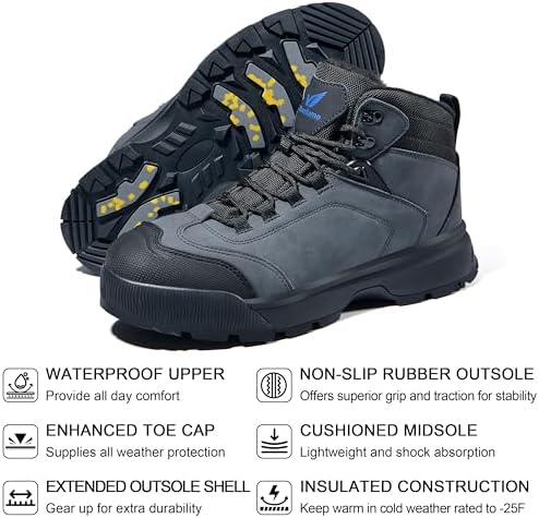 Wondamo Men's Insulated Winter Snow Boots