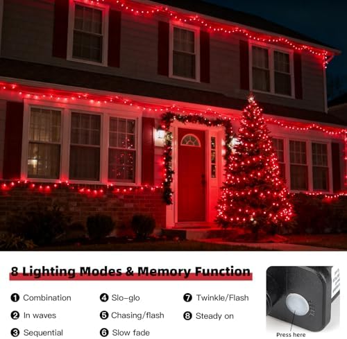 500 LED Red Christmas Lights Christmas Tree Light Outdoor
