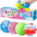 Stress Balls 4 Pack for Adults and Kids, Squeeze Squishy Fidget Toys