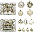 48 Pcs Christmas Balls Ornaments for Christmas Tree, Painted Shatterproof Plastic Decorative Baubles Hanging Ornaments for Xmas Tree Wreath Holiday Party Wedding Decoration, Gold