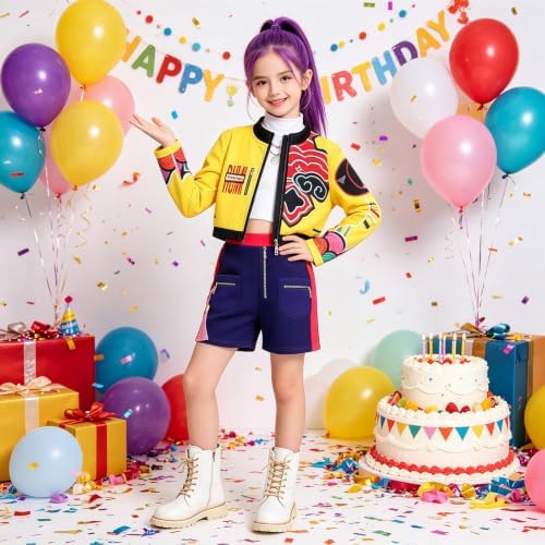 Golden Pop Performer Costume Kids Girls Halloween Costumes Cosplay Outfit