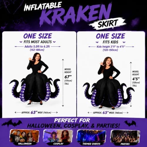 Halloween Inflatable Octopus Costume for Adult Kids Blow Up for Boys Girls