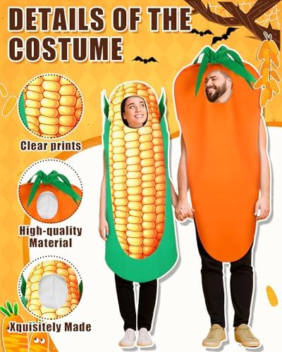 Shihanee 2 Pcs Halloween Corn Carrot Costume Adult Couple Cosplay Suit