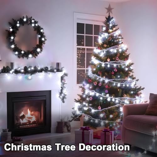393 FT Christmas Light 1000 LED Xmas Lights Outdoor LED Christams String Lights Waterproof 8 Modes & Timer, Fairy Lights Plug in for Weeding, Patio, Party, Holiday,Christmas Decor (Cool White)
