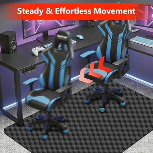 AiBOB Office Chair Mat for Carpet, 36" x 48", 3D Diamond Design for Gaming