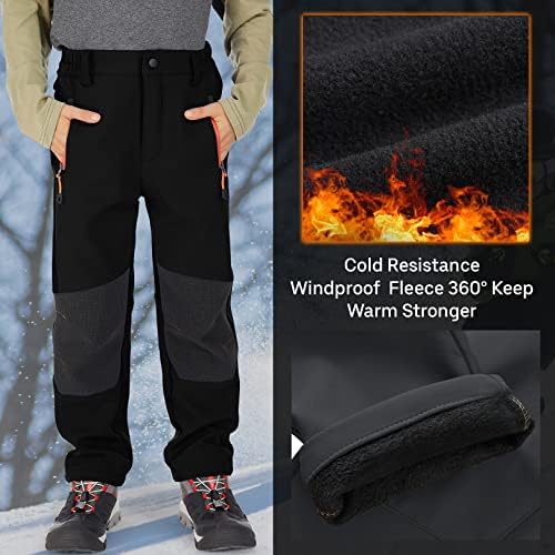Jessie Kidden Kids Boys Girls Youth Waterproof Hiking Ski Snow Fleece Pants