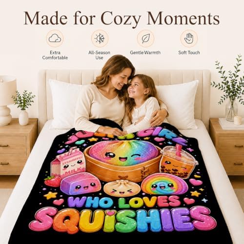 Kids Blanket Dumpling Throw Gift for Girls, Cute Squishy 40" x 50" Throws