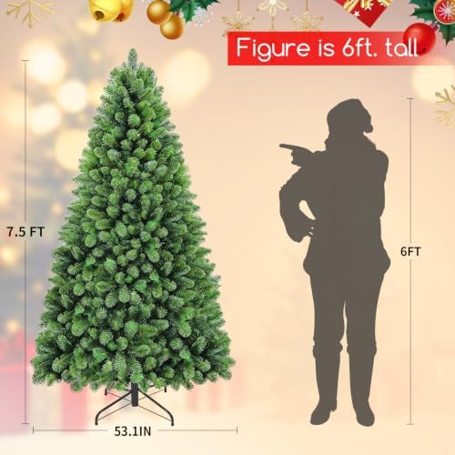 7.5FT Pre-Lit Christmas Tree with Remote Control & Foot Switch