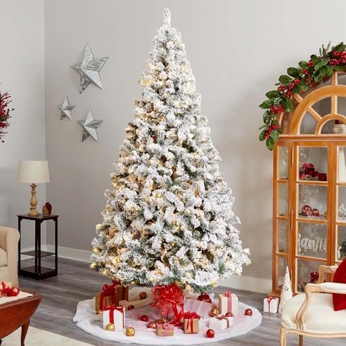 4ft Flocked Prelit Artificial Christmas Tree,Arbol de Navidad Xmas Tree