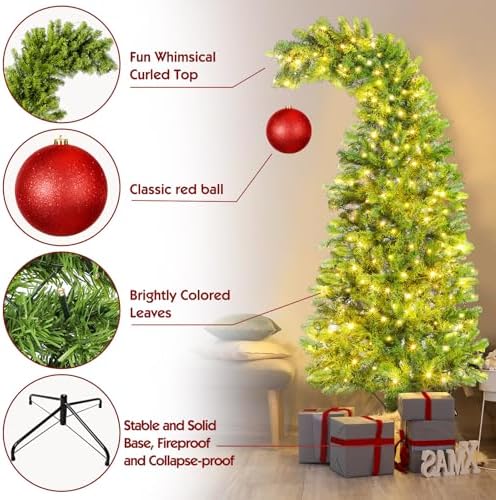 Seenelling 6 FT Lime Green Christmas Tree Prelit Whimsical Artificial