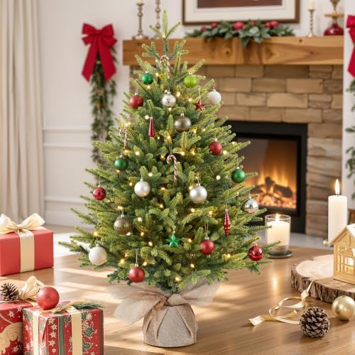 Alupssuc 3ft Prelit Artificial Mini Christmas Tree for Tabletop Desk Decor